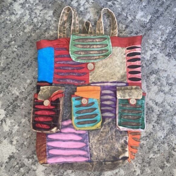 Jessica Taylor Boho Hippie Backpack Bag - Picture 6 of 8